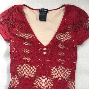 Bebe Red Lace Dress